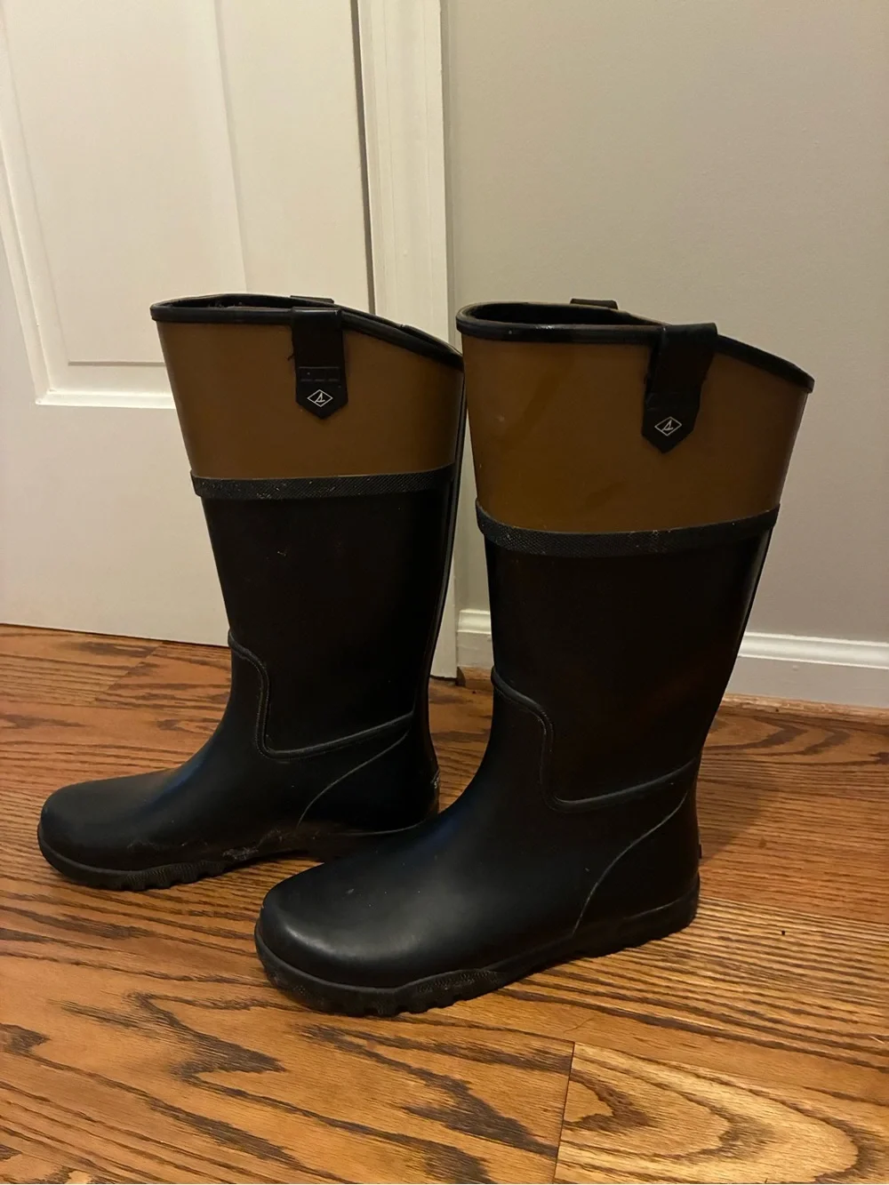 Waterproof Tall Rain Boots in Black and Brown